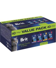 BRIT Premium by Nature Value pack Adult Box - wet cat food - 40x100g Консервы кошек