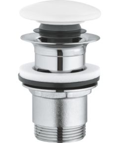 Grohe izlietnes push-open izplūde ar baltu keramisko vāciņu Cифоны