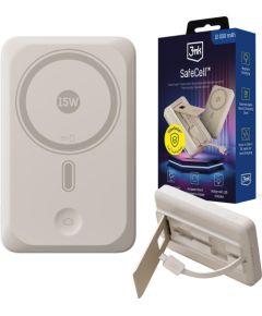 Powerbank 3MK SafeCell 4 in 1 Semi-Solid 22.5W Build in Cable Apple Watch MagSafe 10,000mAh Beige Новинки Компьютерная техника