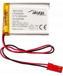 Akumulators Li-Po LP503040 Akyga AKY0185 3.7V / 550mAh PCM JST 2-Pin 150mm Новинки Компьютерная техника
