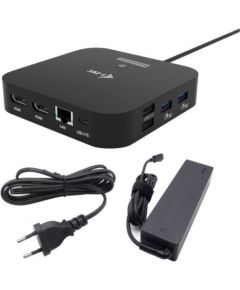 I-tec Docking Station USB-C 2x HDMI Dock PD + Charger 100W Dokstacijas portatīvajiem datoriem