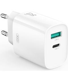 XO wall charger CE29 PD 20W 1x USB-C 1x USB white + cable USB-C - USB-C Зарядные устройства