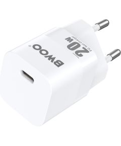 BWOO CDA155 PD wall charger 1x USB-C port 1A 20W white Telefonu lādētāji 220v