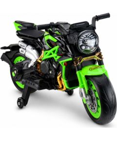 Lean Cars XW-07 Battery-Powered Motorbike with Illuminated LED Wheels Green Jaunumi, Bērnu preces