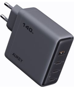 AUKEY PA-C6 charger total power 140W four-port 3C1A global fast charging protocol European regulation dark gray EU Plug Зарядные устройства