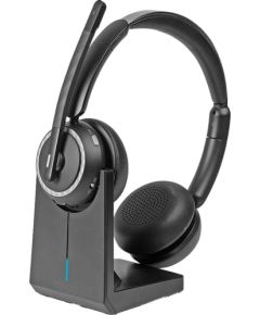 Lindy L118 Wireless Office Headset with Charging Station (20450) (Black, Bluetooth) Наушники