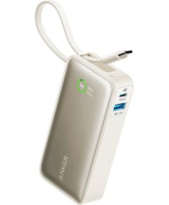 Anker Nano - Powerbank - 10000 mAh - 30 Watt - 3 A  (USB-C, USB) - Shell White Jaunumi - Datori