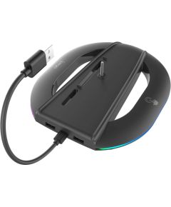iPega P5S035SAH Vertical Stand (2xUSB-A) with RGB priekš PS5 Slim/PS5 Pro / melns Piederumi konsolēm