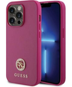Guess Strass Metal Logo Back Case Aizsargapvalks Priekš Apple iPhone 15 Pro Max Neoriģinālie Maciņi