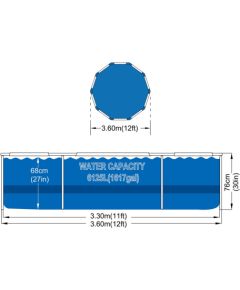 AVENLI Round Frame Swimming Pool 366x76 Set Аккумуляторы