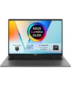 ASUS Vivobook S16 M3607GA-SH011W Ryzen AI 7 445 16.0"FHD OLED 60Hz 300nits 16GB DDR5 SSD512 Radeon 840M Cam1080p+IR 70WHrs Win11 Aluminum Matte Gray Portatīvie datori