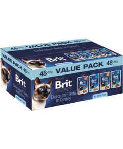 Brit Delicate Fillets in Gravy for Adult Cats mokra karma dla kota 48x85g Barība