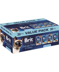 Brit Delicate Fillets in Gravy for Adult Cats mokra karma dla kota 36x85g Barība