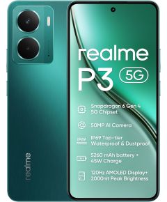(Ir veikalā) Realme P3 5G 256GB 8GB Starlight Green RMX5079 EU Mobilie telefoni