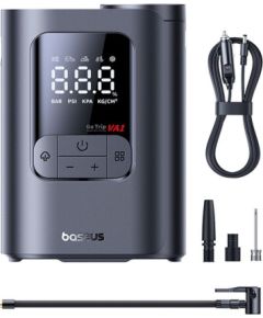 Automašīnas sūknis ar vadu, 150 PSI, 12 V, VA1 GoTrip, tumši pelēks, Baseus Power Banks