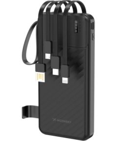 Wozinsky   W11-B 10000mAh 10W Powerbank with Built-in Cables and Flashlight Black Power Banks