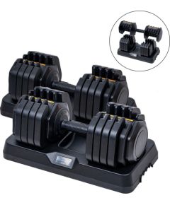 Regulējamu vienrokas hanteļu komplekts inSPORTline DuraBell® 2 x 5–41 kg Svaru ripas un stieņi