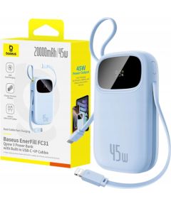 Baseus Powerbank EnerFill FC31 20000mAh 45W USB-C & Lightning blue Jaunumi - Datori