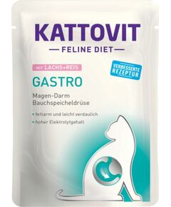 KATTOVIT Feline Diet Gastro Salmon with rice - wet cat food - 85g Barība