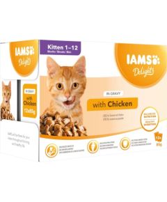 Eukanuba IAMS Delights Kitten Chicken in gravy - wet cat food - 12 x 85g Barība