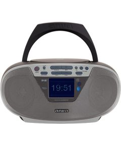 AIWA boombox sistēma ar bluetooth un TFT-LCD displeju, pelēks - BBTU-500DAB/SL Aудио-видео