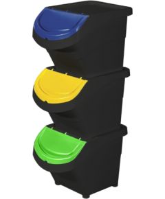 Набор мусорных баков 3 шт. Eco Solution Set 3 26л 31x43.5x92см черно-синий/желтый/зеленый Новинки Для дома и сада 