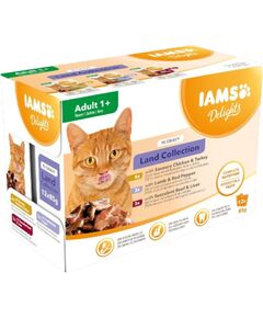 Eukanuba IAMS DELIGHTS Land Collection in Gravy box – wet cat food – 12x85g Barība