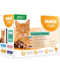 Eukanuba IAMS DELIGHTS Land & Sea Collection in Jelly box – wet cat food – 12x85g Barība