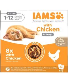 Eukanuba IAMS DELIGHTS Kitten in Gravy box – wet cat food – 8x85g Barība