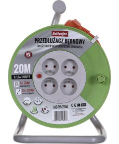 Activejet AJE-PB/20M reel extension cord 20m Strāvas pagarinātāji
