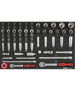 Instrumentu komplekts Sonic Equipment 206501; 3/8''; 1/2''; 65 gab. Mehāniskie instrumenti
