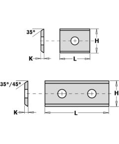 Ēveles asmeņi CMT 790.360.01; 36x12x1,5 mm Ēveļu asmeņi