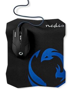 Nedis GMMP100BK Комплект игровой мыши и коврика для мыши 1600DPI / 1,5м Мыши