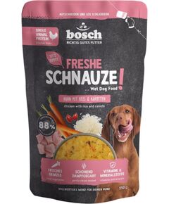 BOSCH Freshe Schnauze with chicken, rice and carrots mono – wet dog food – 250g Suņu barība
