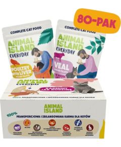 ANIMAL ISLAND Everyday box mix smaków dla kota 80x85g Barība