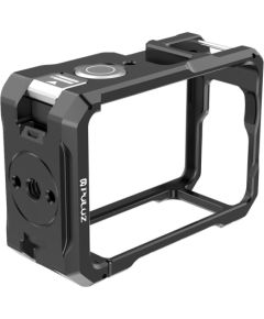 Metal protective case with a Puluz cold shoe mount for the DJI Osmo Action 6 Sporta kameru aksesuāri