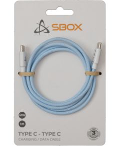 Sbox TYPE-C-1-BL Type C - Type C M/M 1m Blue Data USB kabeļi