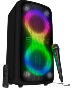 2.0 portable speaker SVEN PS-960, black, power output 2x80W (RMS), TWS, Bluetooth, FM, USB, LED-display, lithium battery Беспроводные колонки