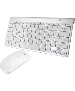 Lamex Tastatūra + Optiskā Bezvadu Pele Mini Komplekts / Alumīnija / Balta Citi akses. planšetdatoriem