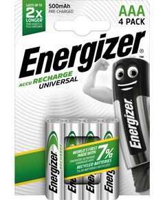 Uzlādējama baterija HR03 (AAA) 1,2 V 500 mAh Ni-Mh ENERGIZER 4 gab. blisterī Батарейки, аккумуляторы
