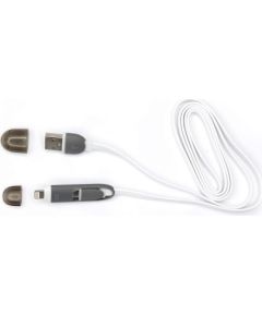 Sbox 2IN1W USB->Micro USB+IPH.5 M/M 1M white Дата USB-кабели