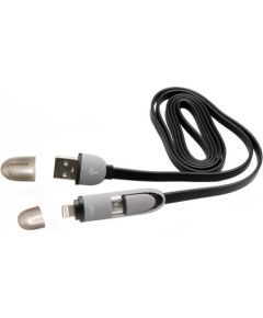 Sbox USB->Micro USB+IPH.5 M/M 1M black 2IN1B Дата USB-кабели