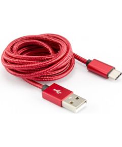 Sbox USB->Type-C M/M 1.5m CTYPE-1.5R Strawberry Red Data USB kabeļi
