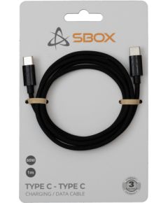Sbox Type C - Type C M/M 1m black TYPEC-1-B Data USB kabeļi