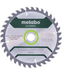 Griešanas disks kokam Metabo 628279000; 165x20 mm; Z36 Zāģripas