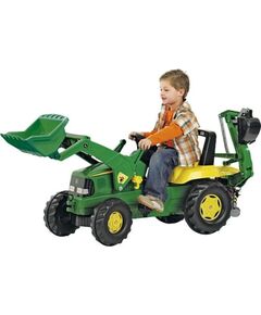 Rolly Toys Педальный трактор с двумя ковшами rollyJunior John Deere (3-8 лет) 811076 Детский электромобиль