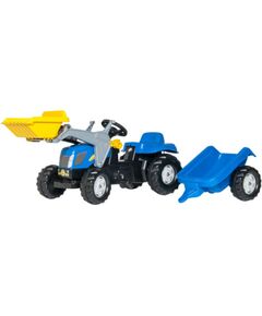 Rolly Toys Bērnu traktors ar pedāļiem rollyKid NH T7040 ar kausu un  piekabi  (2,5-5 gadiem) 023929 Vācija Bērnu elektriskās automašīnas