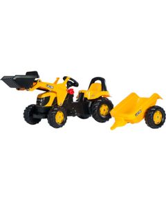 Rolly Toys Pedāļu traktors ar kausu  un piekabi Rolly Kid JCB 023837  (2,5-5 gadiem) Vācija Bērnu elektriskās automašīnas