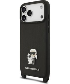 Karl Lagerfeld Saffiano Crossbody Strap Metal Karl and Choupette Case Чехол для Apple iPhone 17 Pro Чехлы - альтернативные