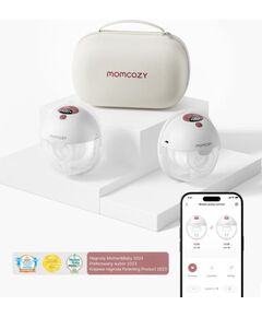 Wearable Breast Pump MOMCOZY M5, Double Set – Red Krūts barošana